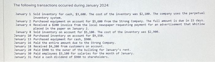 an advertisement that Whitlow placed in the paper on January 2. Note: