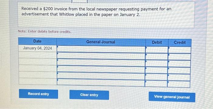 Note: Enter debits before credits. Sold inventory for cash. The cost of