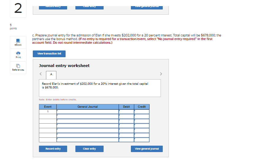 which Elan seeks admittance), the capital balances of Mary, Gene, and Pat,