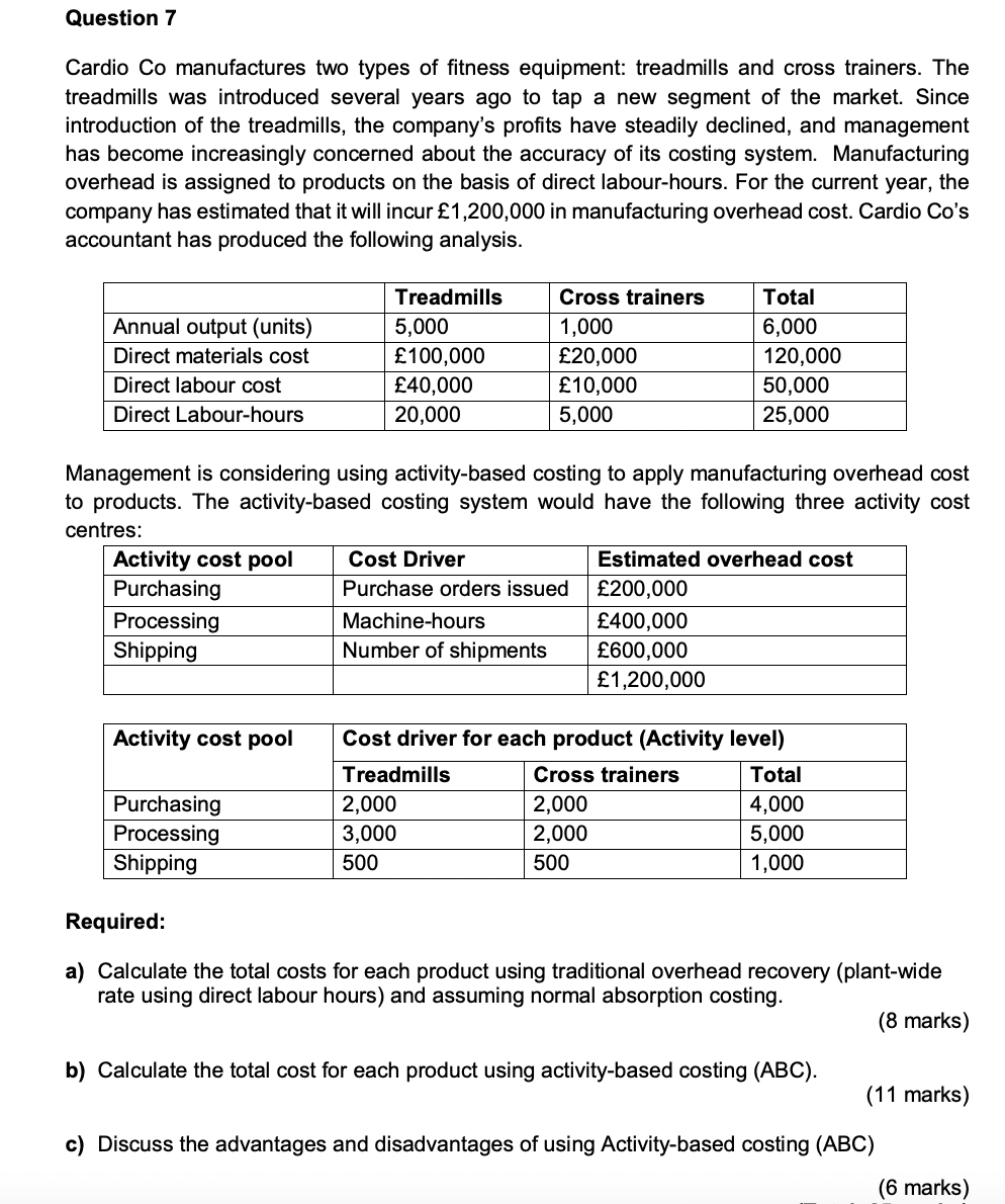 Please answer Question 7 in Qa) Qb) Qc) format! Thanks. Please write