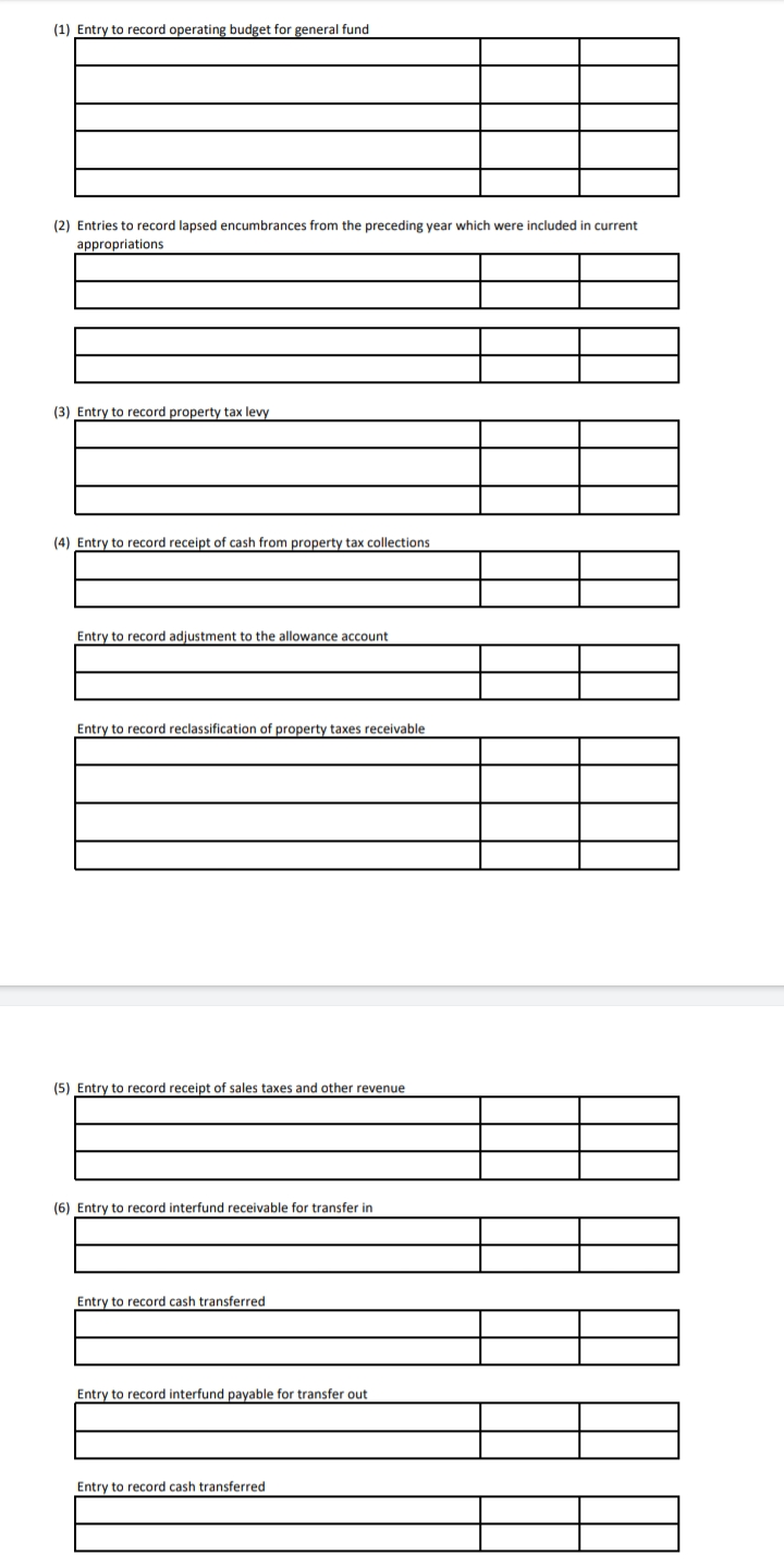 your answer. Please solve completely and all The following selected events occurred