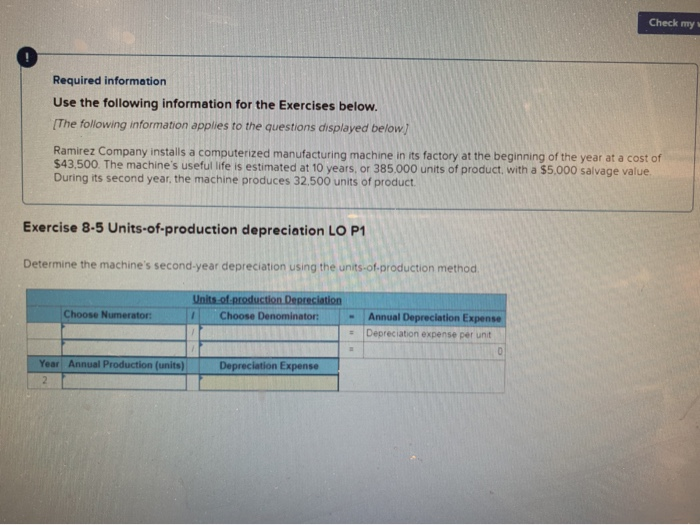 Use the following information for the Exercises below. ert 1 of 3