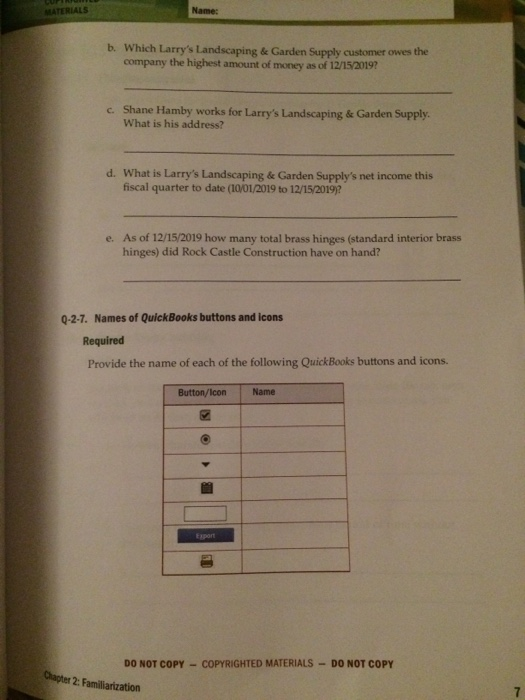 QUESTIONS Q-2-1 Transaction cycles Required Which of the following is not a