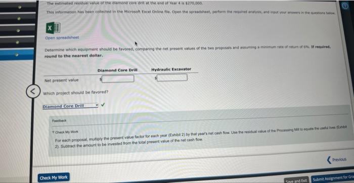 proposals are as follewi: The estimated residual value of the diamond core