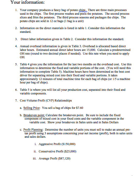 0.25 0.25 packaging $2.85 Total cost Table 2: Direct Labor Total Job