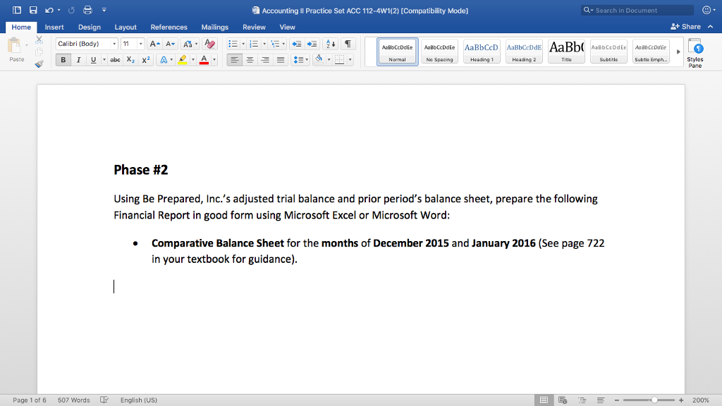 Need help completing! Accounting 11 Practice Set ACC 112-4W1(2) [Compatibility Mode] a