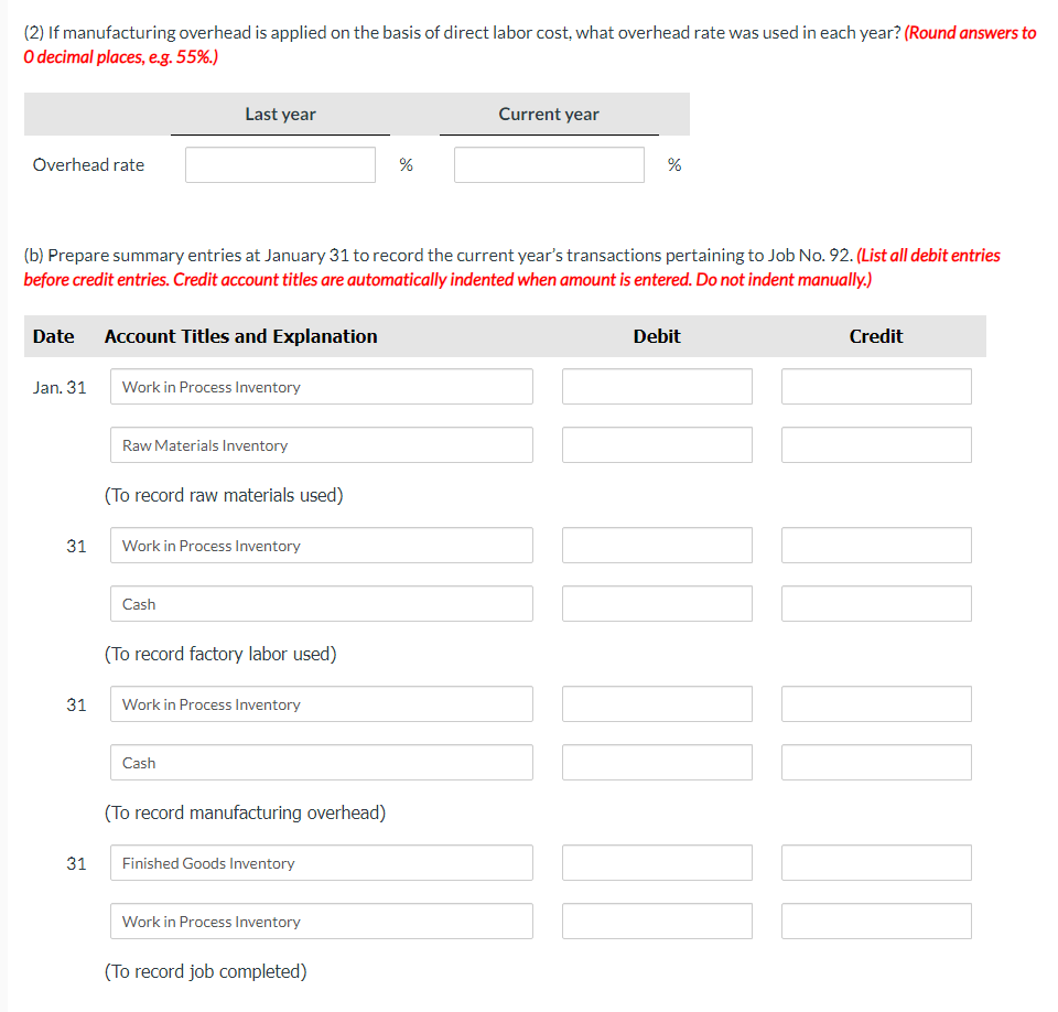 job order cost sheet for Blossom Company is shown below. (a) On