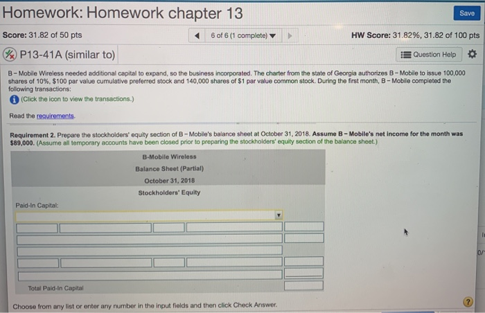  please help with requirement 2 Save Homework: Homework chapter 13 Score: