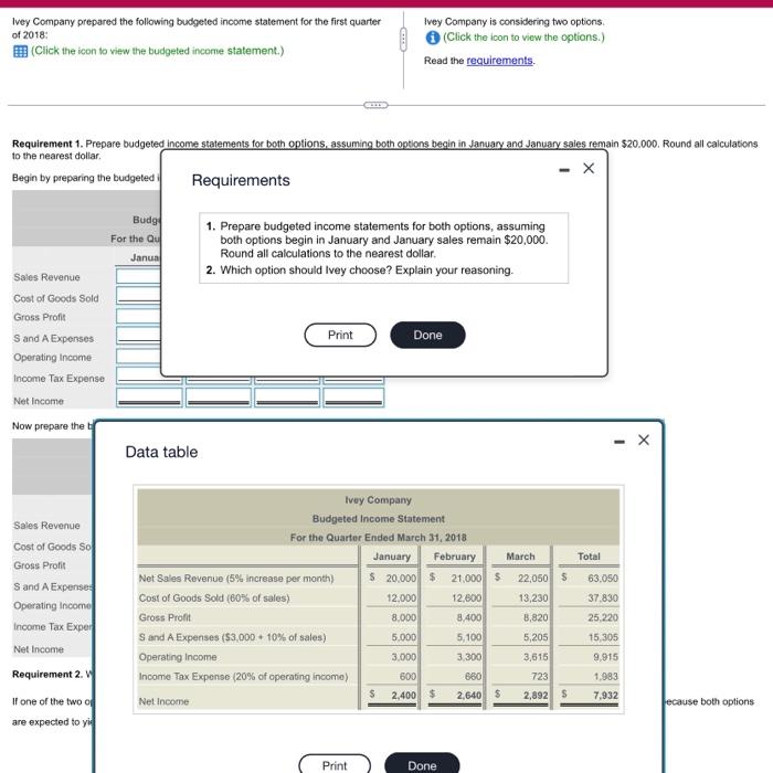 the bottom first blank just says option 1 or 2 Ivey Company