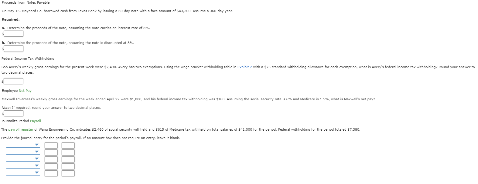 Proceeds from Notes Payable On May 15, Maynard Co. borrowed cash