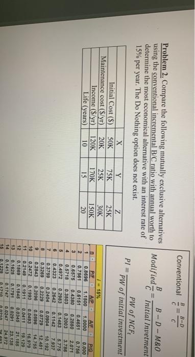 ASAP PLEASE !! Conventional 8-D II Problem 2. Compare the following mutually