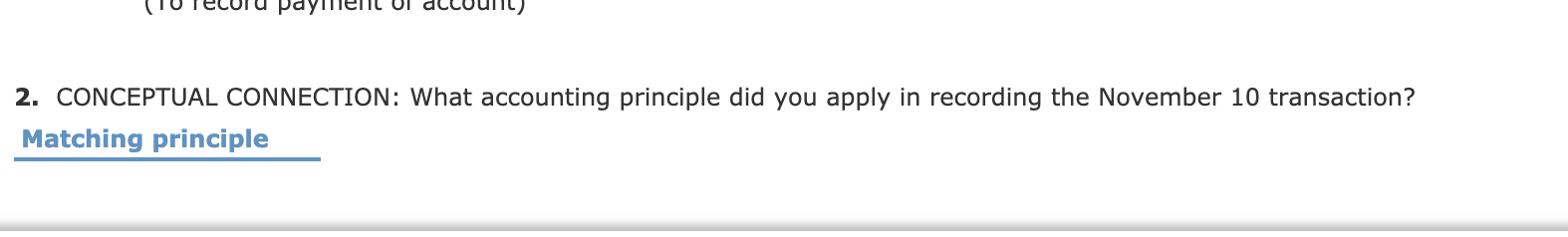 occurred: Nov. 2 King received $2,400 for November phone service from Hanaman