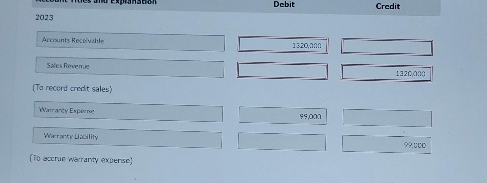 replace defective parts. During 2023, Grouper sold 550 computers on account. Based