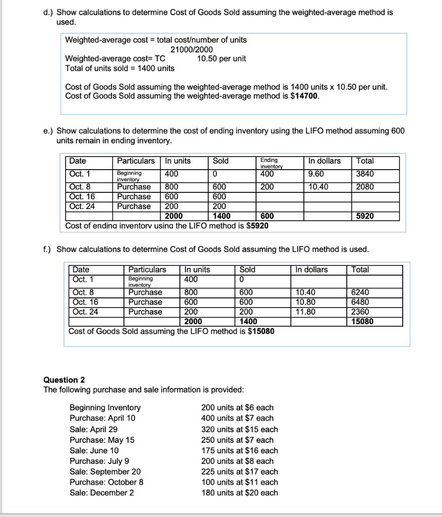 is correct as well as help with the last part. Thank you!
