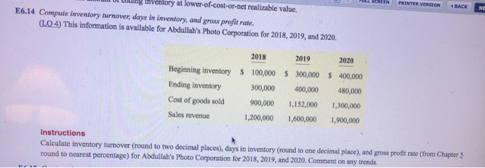inventory errors. (LO 3) Elliott's Hardware reported cost of goods sold as