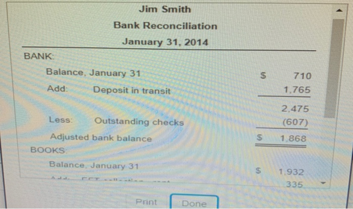 the statement shows an ending balance of $710 Listed on the statement