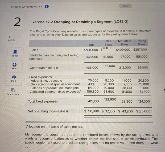  Swed Chapter 12 Homework #1 Exercise 12-2 Dropping or Retaining a