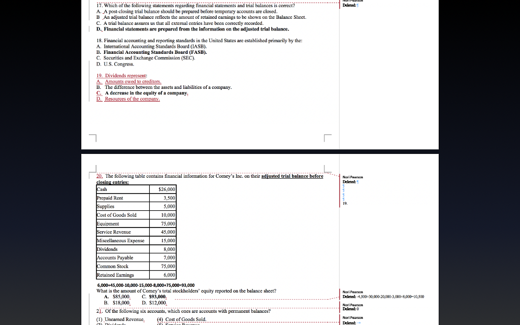 For each answer for each question give details why the answer is