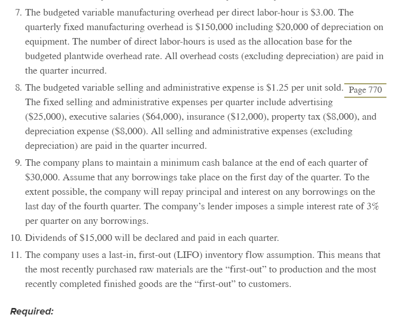 LO 8-10 Endless Mountain Company manufactures a single product that is popular