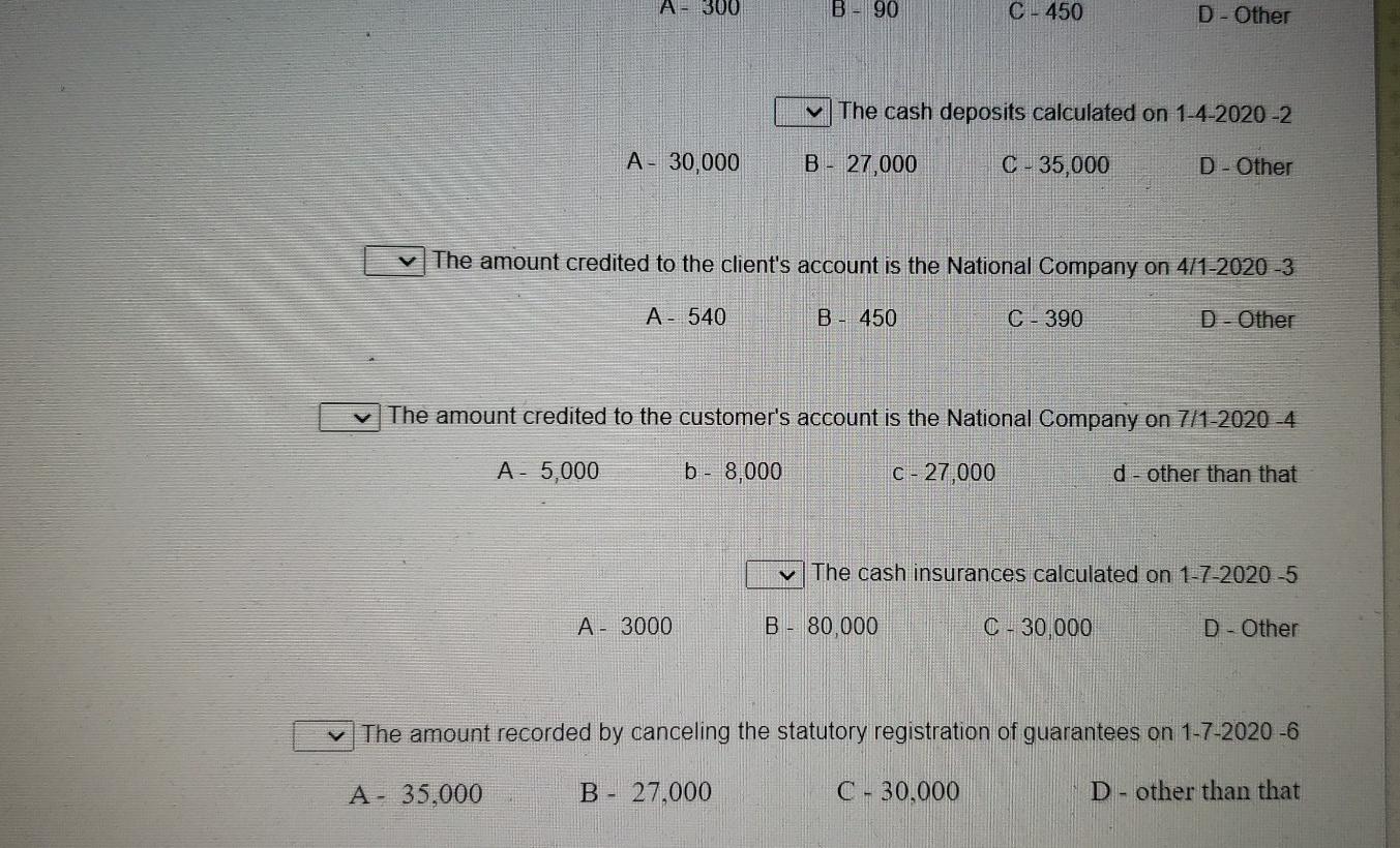 for 12 Question 8 On 1-4-2020, a guarantee in the amount of