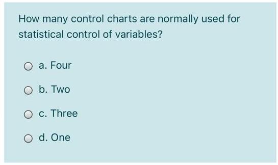 and Effect Diagram O d. Flow chart When plotting quality measures on