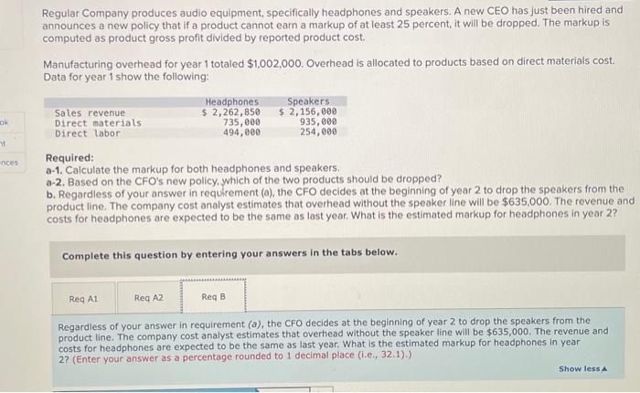  please i beg i need the answer asap plz Regular Company