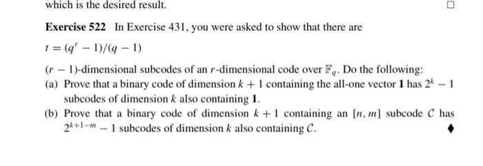 Exercise 522 Exercise 522 In Exercise 431 , you were asked to