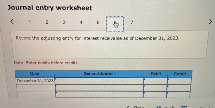 acceptance of the note on December 1, 2021 2. Record the interest