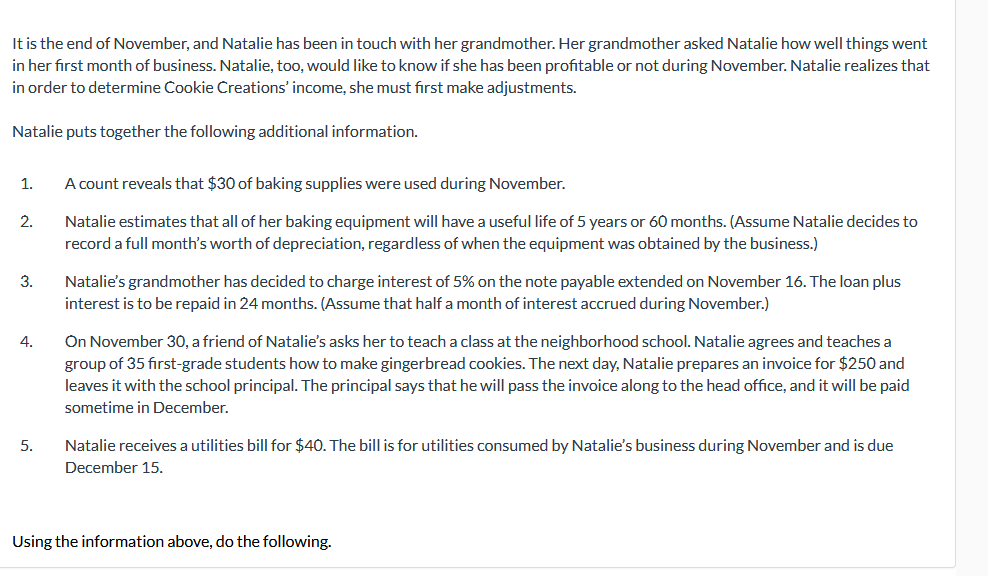 decides to operate "Cookie Creations" as a proprietorship. She then starts the