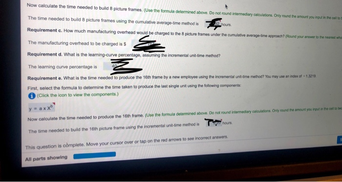 to build 8 picture frames by a new employee using the cumulative