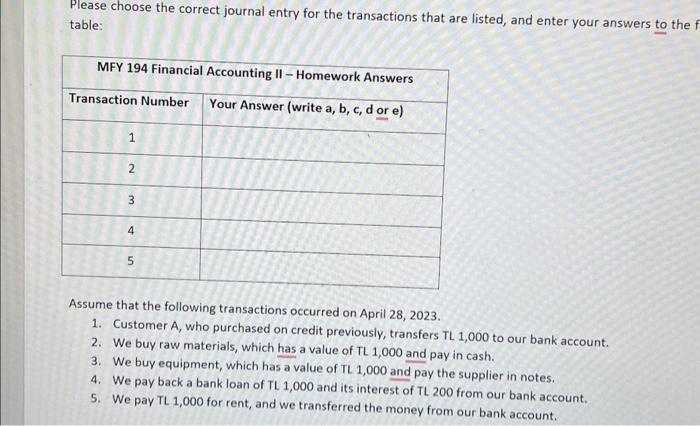  Please choose the correct journal entry for the transactions that are