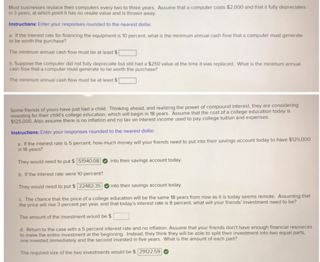 4 Most businesses replace their computers every two to three years. Assume