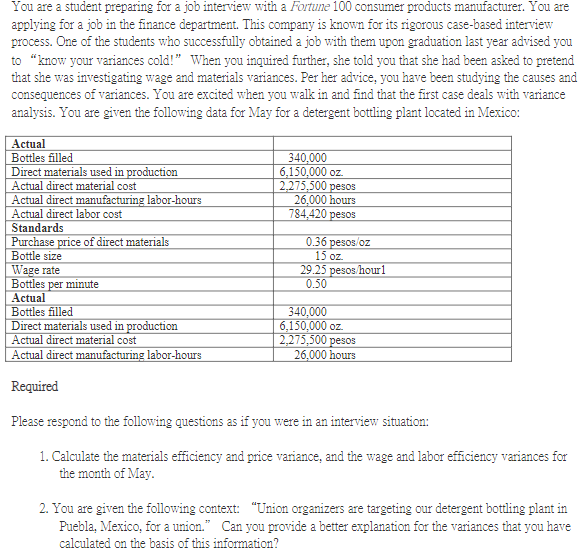  You are a student preparing for a job interview with a