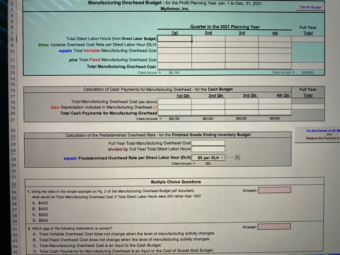 4th Fix the Format of All Yellow Cells Sales Budget Sales in