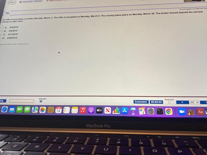  PS R REQUEST BREAK PSE Was Sing An offer to purchase