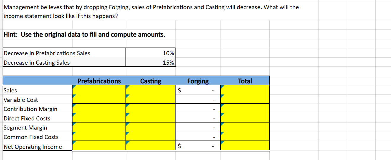  PLEASE INCLUDE EXCEL FORMULAS !! or explain formula to get the