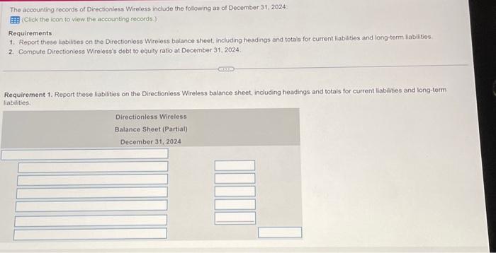 please please solve this for me i need help!! The accounting records