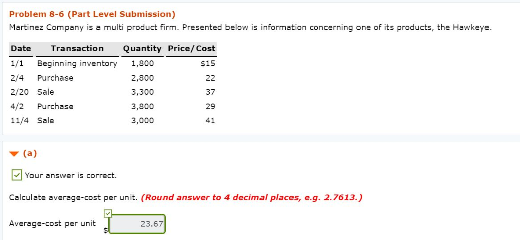  Please help me with B. Thank you! Problem 8-6 (Part Level