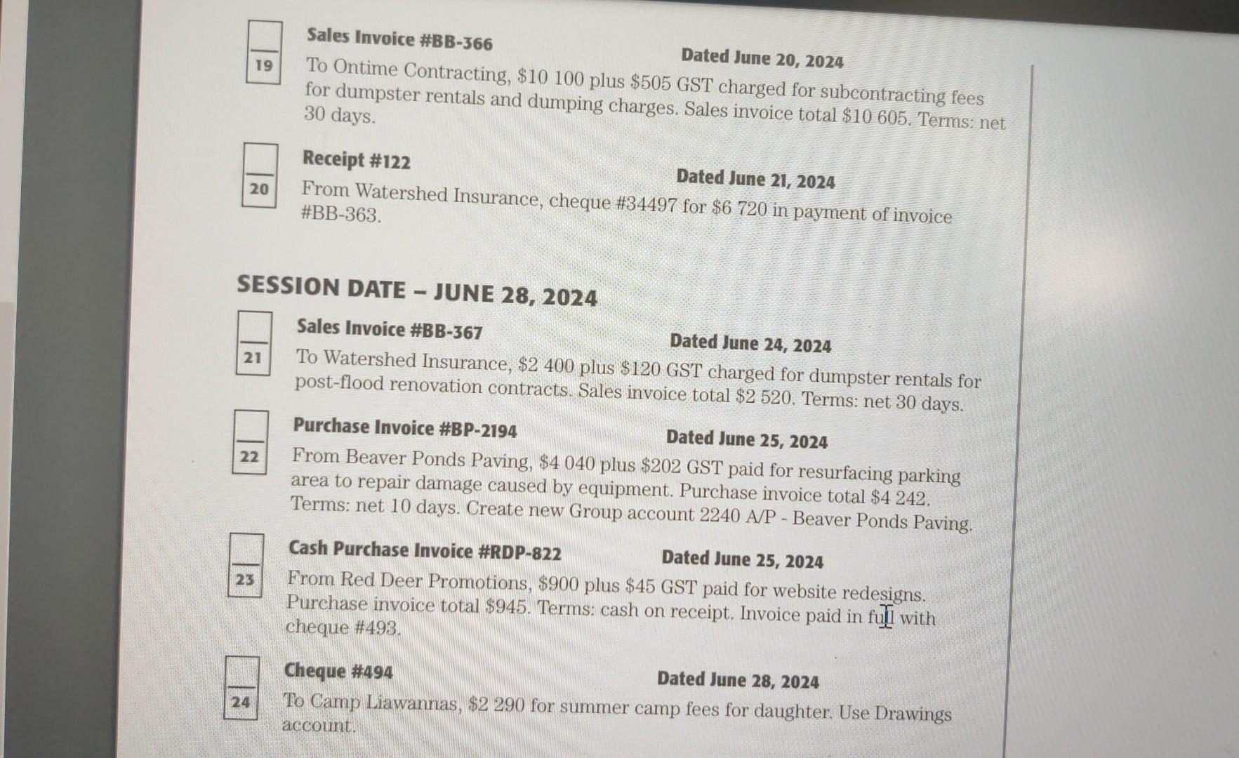 20 days. dumpsters. Purchase invoice total $37327.50. Terms: net 30 days. cost