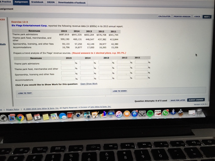  Practice Gradebook ORION Downloadable eTextbook ssignment PRINTER VERSION BACK- Exercise 12-3