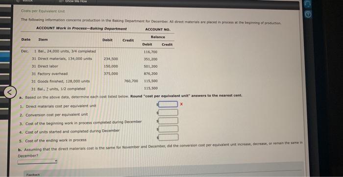  Costes per Eculvalect Unit a. Based on the above data, determine