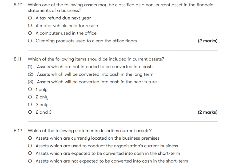 Please answer the questions 8.10, 8.11 and 8.12 with your detailed explanations,