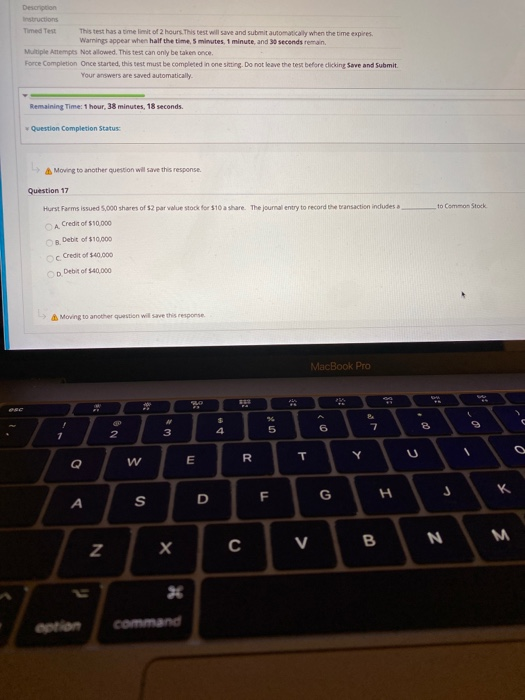  Description Instructions Timed Test This test has a time limit of