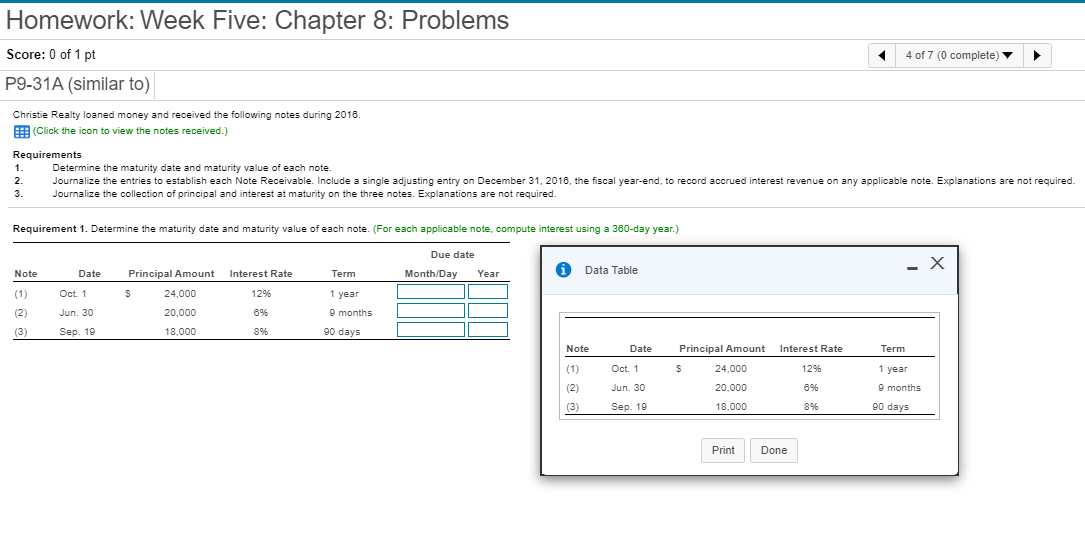 Homework: Week Five: Chapter 8: Problems 4 of 7 (0 complete