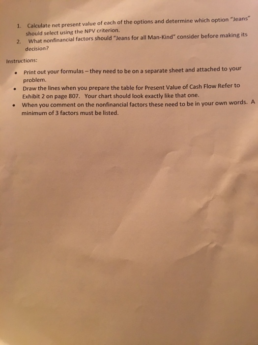 Date for Assignment May 1, 2017 (Jeans) is an international clothing manufacturer.