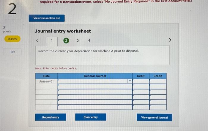 first account field.) Journal entry worksheet 4 Record the current year depreciation