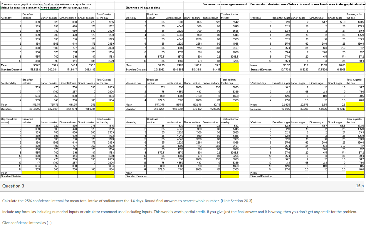  Part 2 Analysis of Nutrition Data 