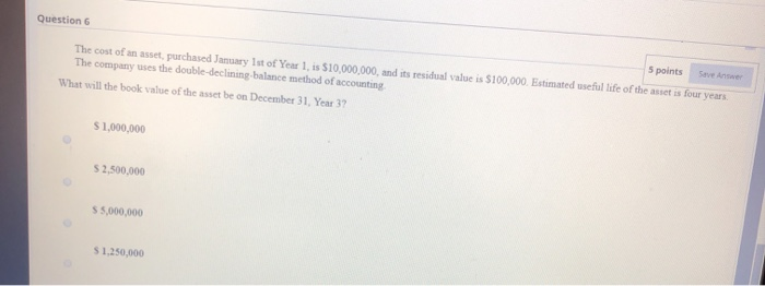 its so urgent help please Question 5 points The cost of an