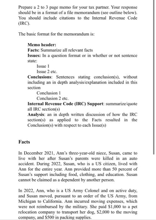 answer the identified legal issues, research the Internal Revenue Code and other
