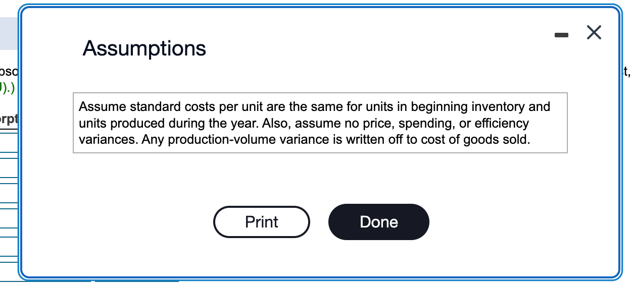 data.) (Click the icon to view the assumptions.) Read the requirements. Requirement